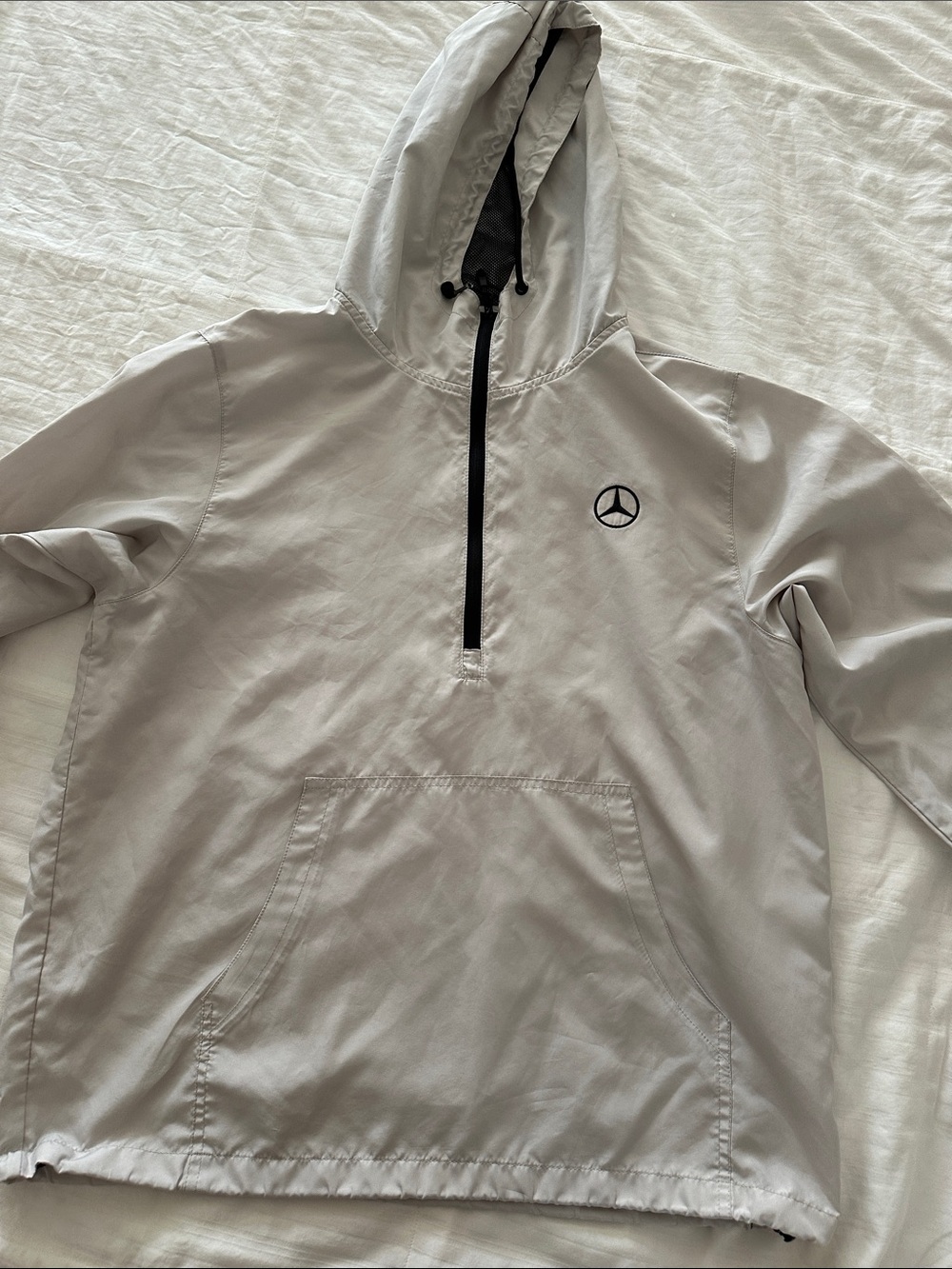 Mercedes-Benz Men's Light Gray Zip-Up Hoodie